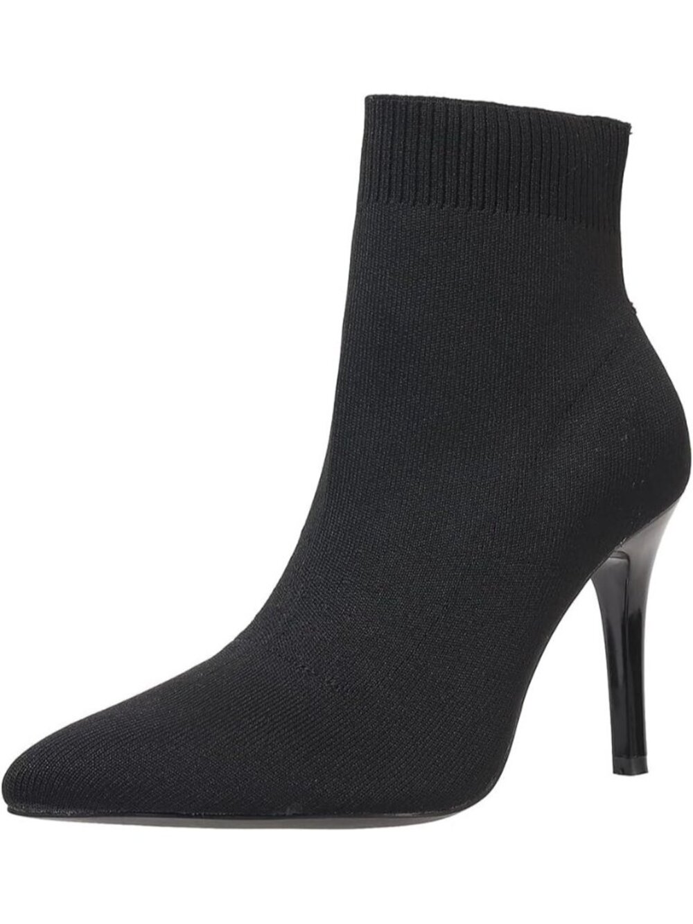 Women's Black Pointed Toe Comfortable Dressy Stretchy Knit Short Sock Booties